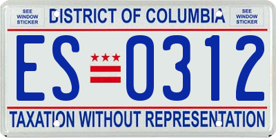 DC license plate ES0312