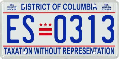 DC license plate ES0313