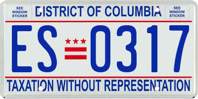 DC license plate ES0317
