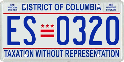 DC license plate ES0320