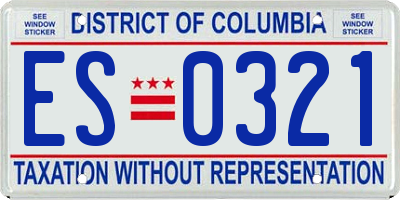 DC license plate ES0321
