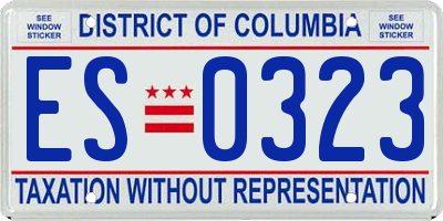 DC license plate ES0323