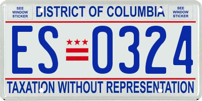 DC license plate ES0324