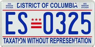 DC license plate ES0325
