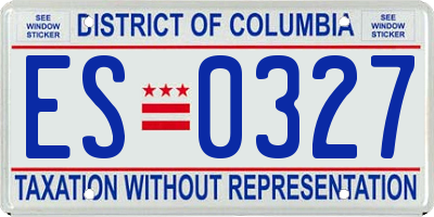 DC license plate ES0327