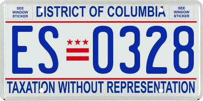 DC license plate ES0328