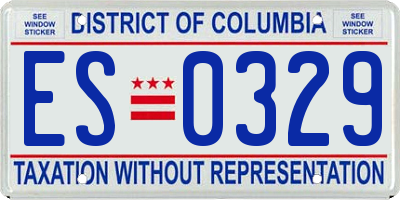 DC license plate ES0329