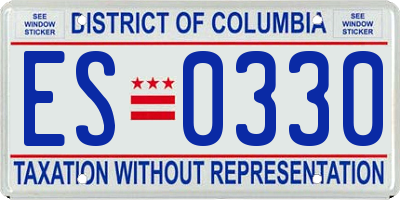 DC license plate ES0330