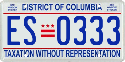 DC license plate ES0333