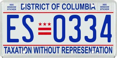 DC license plate ES0334