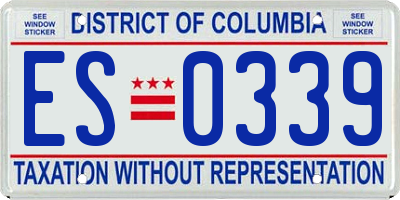 DC license plate ES0339