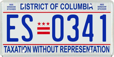 DC license plate ES0341