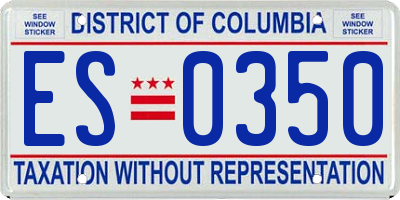 DC license plate ES0350