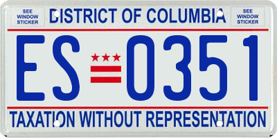 DC license plate ES0351