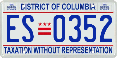 DC license plate ES0352