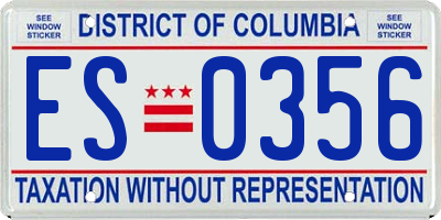 DC license plate ES0356