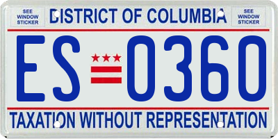 DC license plate ES0360