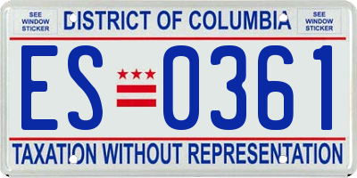 DC license plate ES0361