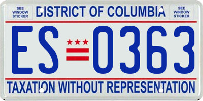 DC license plate ES0363