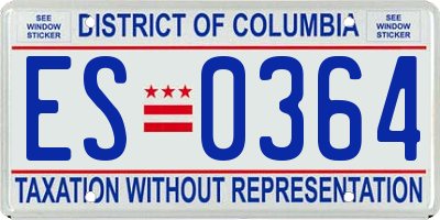 DC license plate ES0364