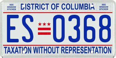 DC license plate ES0368
