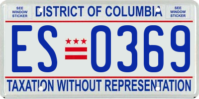 DC license plate ES0369