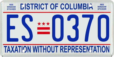 DC license plate ES0370