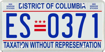 DC license plate ES0371