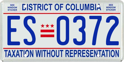 DC license plate ES0372