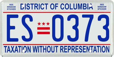 DC license plate ES0373