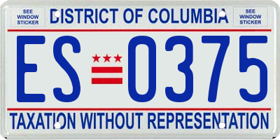 DC license plate ES0375