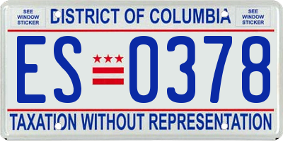 DC license plate ES0378