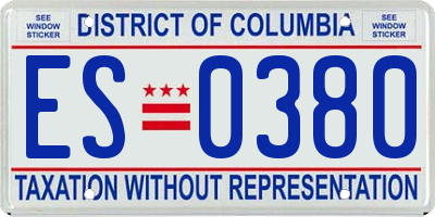 DC license plate ES0380