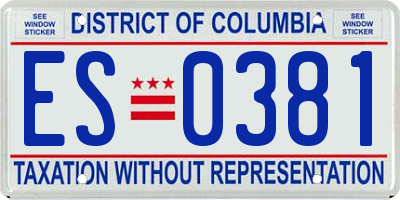 DC license plate ES0381
