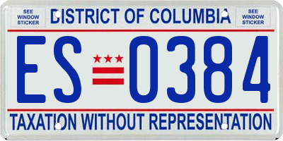 DC license plate ES0384
