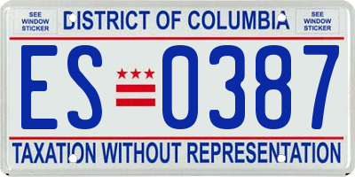 DC license plate ES0387