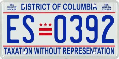 DC license plate ES0392