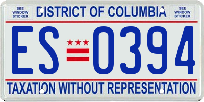 DC license plate ES0394
