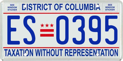 DC license plate ES0395