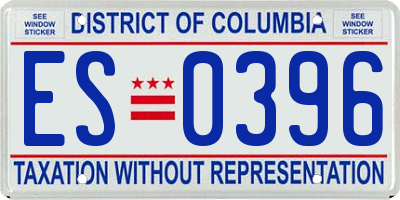 DC license plate ES0396