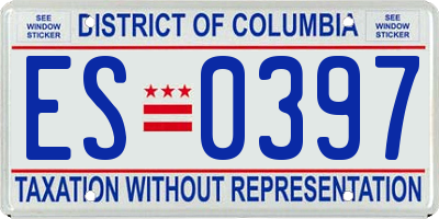 DC license plate ES0397