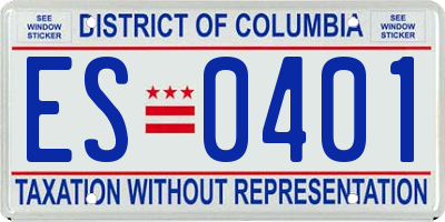 DC license plate ES0401