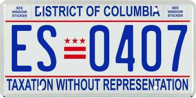 DC license plate ES0407