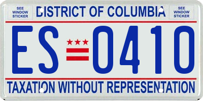 DC license plate ES0410