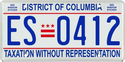 DC license plate ES0412
