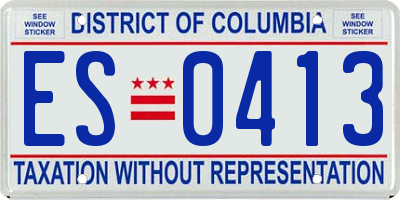 DC license plate ES0413