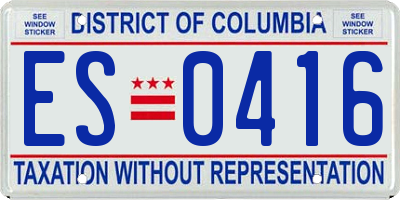 DC license plate ES0416