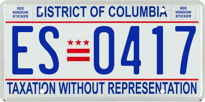 DC license plate ES0417