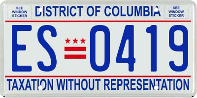 DC license plate ES0419