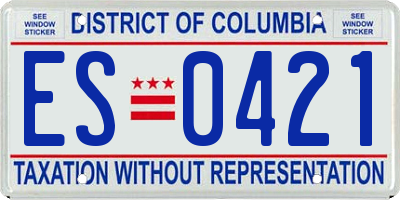 DC license plate ES0421